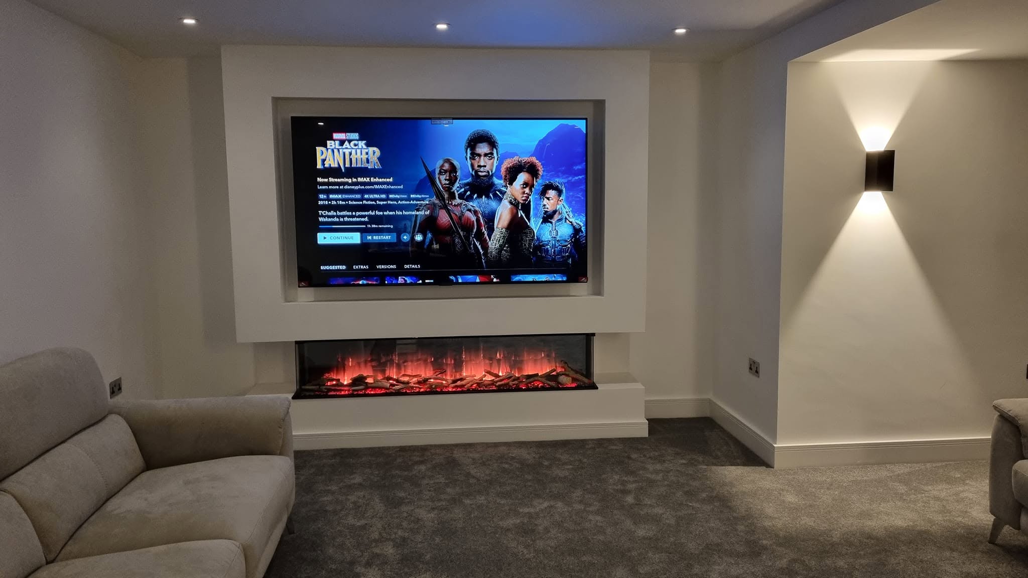 After: TV cleanly mounted with hidden wiring